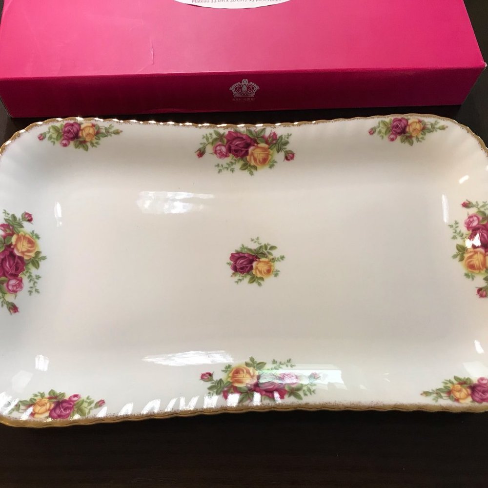 ROYAL ALBERT OLD COUNTRY ROSE LARGE SQUARE PLATE